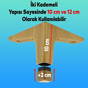 Sedef Mobilya Kanepe Sehpa Tv Ünitesi Baza Koltuk Ayağı Ahşap Desenli Açık Ceviz Renk 12 Cm Ayakları
