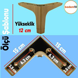 Sedef Mobilya Kanepe Sehpa Tv Ünitesi Baza Koltuk Ayağı Ahşap Desenli Açık Ceviz Renk 12 Cm Ayakları