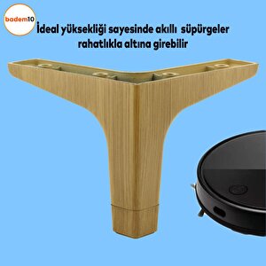 Sedef Mobilya Kanepe Sehpa Tv Ünitesi Baza Koltuk Ayağı Ahşap Desenli Açık Ceviz Renk 12 Cm Ayakları