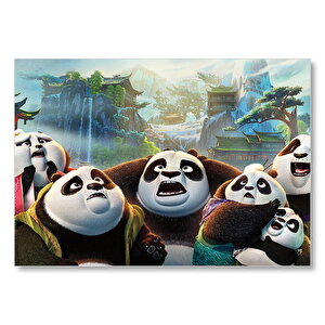 Kung Fu Panda 3 Panda Ailesi Mdf Ahşap Tablo 25x35 cm