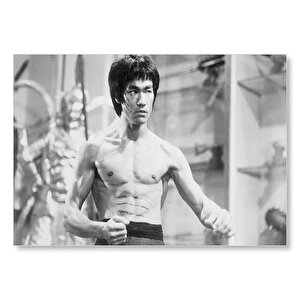 Bruce Lee Kungfu Dövüşte Mdf Ahşap Tablo
