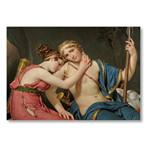Telemak Ve Eucharis Yağlı Boya Çizim Mdf Ahşap Tablo 25x35 cm