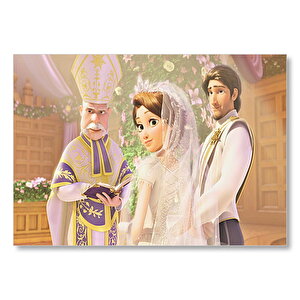 Prenses Rapunzel Evlenme Töreni Görseli Mdf Ahşap Tablo 50x70 cm