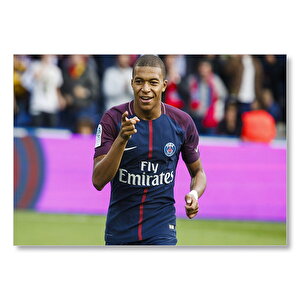 Futbolcu Kilian Mbappe Görseli Mdf Ahşap Tablo 35x50 cm