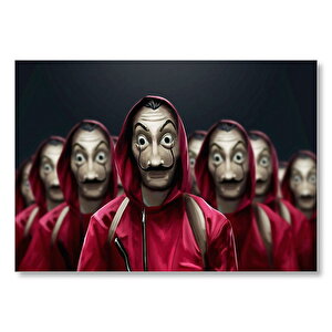 La Casa De Papel Tüm Karakterler Dali Maskeli Mdf Ahşap Tablo 50x70 cm