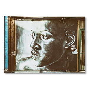 Siyahi Kadın Temalı Duvar Boyama Mdf Ahşap Tablo 25x35 cm