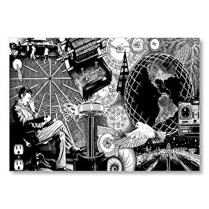 Nikola Tesla Ve Bilim Ürünü Görseller Mdf Ahşap Tablo