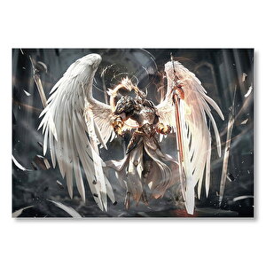 Şövalye Melek Kanatları Ve Kılıçlar Mdf Ahşap Tablo 35x50 cm
