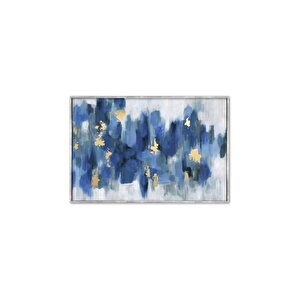 Tablolife Deep Blue - Yağlı Boya Dokulu Tablo 75x100 Çerçeve - Siyah 75x100 cm