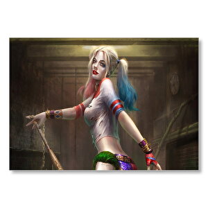 Rengaren Boyalı Harley Quinn Görseli Mdf Ahşap Tablo 25x35 cm