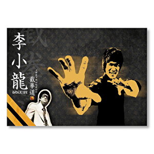 İki Bruce Lee Mdf Ahşap Tablo 35x50 cm