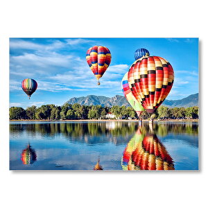 Coloradoda Sıcak Hava Balonları Görseli Mdf Ahşap Tablo 35x50 cm