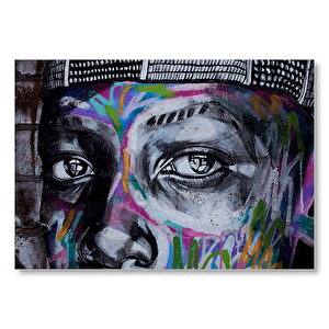Grafiti Gözler Sokak Sanatı Görsel Mdf Ahşap Tablo 35x50 cm