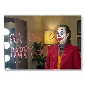 Mutlu Bir Yüz Takın Ayna Yazısı Joker Mdf Ahşap Tablo 50x70 cm