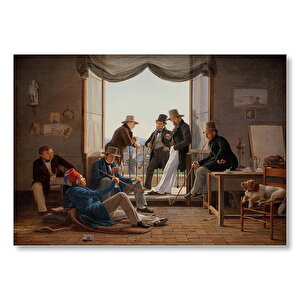 Danimarkalı Sanatçılar Roma'da Mdf Ahşap Tablo 35x50 cm