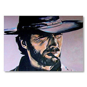 Clint Eastwood Bir Avuç Dolar Filmi Görseli Mdf Ahşap Tablo 50x70 cm