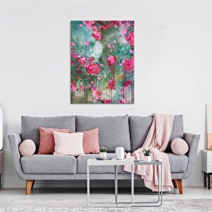 Tablolife Pembe Ütopya  - Yağlı Boya Dokulu Tablo 100x150 Çerçeve - Gold 100x150 cm