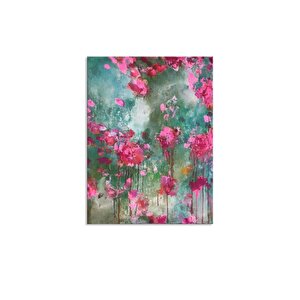 Tablolife Pembe Ütopya  - Yağlı Boya Dokulu Tablo 90x120 Çerçeve - Gold 90x120 cm