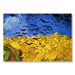 Vincent Van Gogh Buğday Tarlası Ve Kargalar Mdf Ahşap Tablo 25x35 cm