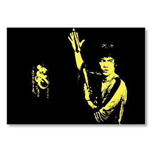 Bruce Lee Kungfu Çubuklar Mdf Ahşap Tablo 25x35 cm