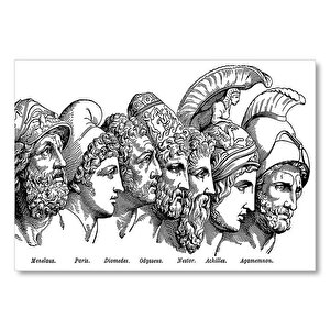 Truva Savaşı Kahramanları Mdf Ahşap Tablo 50x70 cm