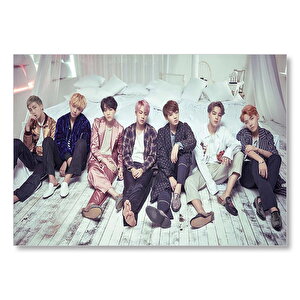 Bts Koreli Gençler Yatak Odası Konsepti Mdf Ahşap Tablo 50x70 cm