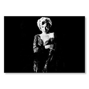 Marilyn Monroe Siyah Kıyafetli Mdf Ahşap Tablo 35x50 cm