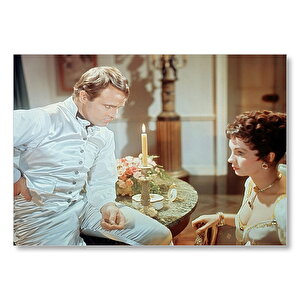 Marlon Brando Napoleon Bonaparte Rolünde Ve Jean Simmons Mdf Ahşap Tablo 50x70 cm