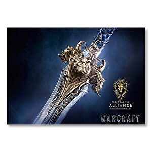 Warcraft Kılıç Yakın Çekim Mdf Ahşap Tablo 50x70 cm