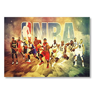 Oyuncuları Ve Basket Topları Mdf Ahşap Tablo 25x35 cm