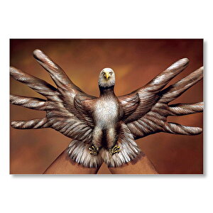 El Boyama Sanatı Kartal Mdf Ahşap Tablo 35x50 cm