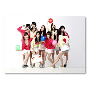 Balonlu Girls Generation Kızlar Mdf Ahşap Tablo 25x35 cm