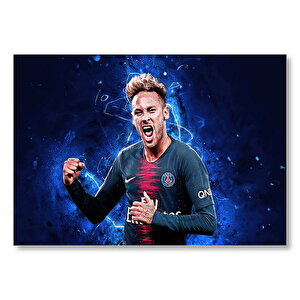 Neymar Jr Psg Futbol Takımı Mavi Fon Görseli Mdf Ahşap Tablo 25x35 cm