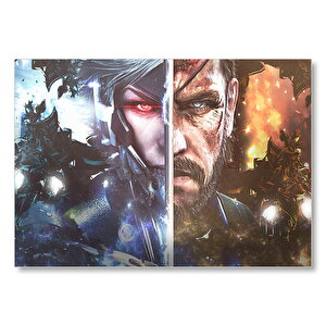 Metal Gear İki Karakter Bir Arada Mdf Ahşap Tablo 50x70 cm