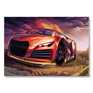 Dijital Sanat Audi R9 Görseli Mdf Ahşap Tablo 50x70 cm