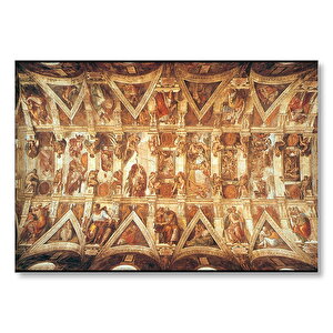 Michelangelo Sistine Şapeli Tavanı Mdf Ahşap Tablo 50x70 cm