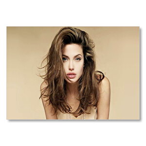 Angelina Jolie Dağınık Saçlar Mdf Ahşap Tablo 25x35 cm