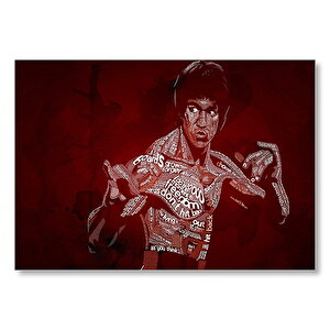 Bruce Lee Yazı Karekterinden Oluşan Görsel Mdf Ahşap Tablo 25x35 cm