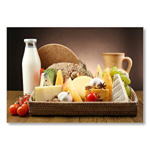 Peynir Çeşitleri Süt Sebze Mayva Görseli Mdf Ahşap Tablo 25x35 cm