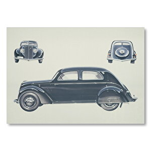 Volvo Pv36 Carioca Modelinin Üç Farklı Cepheden Görünümü Mdf Ahşap Tablo
