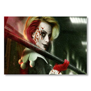 Harley Quinn Kan Kraliçesi Görseli Mdf Ahşap Tablo 35x50 cm