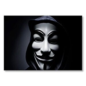 Anonymous Maske Karanlık Mod Mdf Ahşap Tablo 35x50 cm