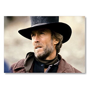 Clint Eastwood Soluk Yüzlü Adam Mdf Ahşap Tablo 35x50 cm