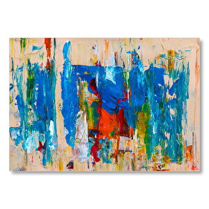 Soyut Resim Mavi Tonlar Mdf Ahşap Tablo 50x70 cm