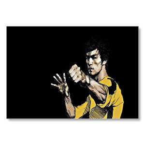 Bruce Lee Dövüş Sanatı Figürü Mdf Ahşap Tablo 35x50 cm