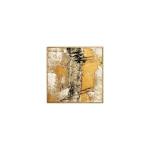 Tablolife Zolto - Yağlı Boya Dokulu Tablo 120x120 Çerçeve - Gold 120x120 cm