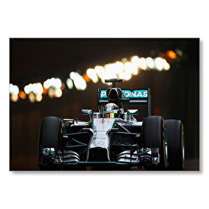 Lewis Hamilton Formula 1 2019 Yarışı Görseli Mdf Ahşap Tablo 35x50 cm