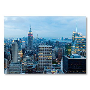 New York Havalı Binalar Mdf Ahşap Tablo 50x70 cm