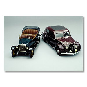 Volvo Pv36 Carioca Ve Volvo Üstü Açık Önden Görünümü Mdf Ahşap Tablo 25x35 cm