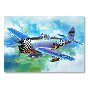 Savaş Uçağı Tuval Mdf Ahşap Tablo 25x35 cm